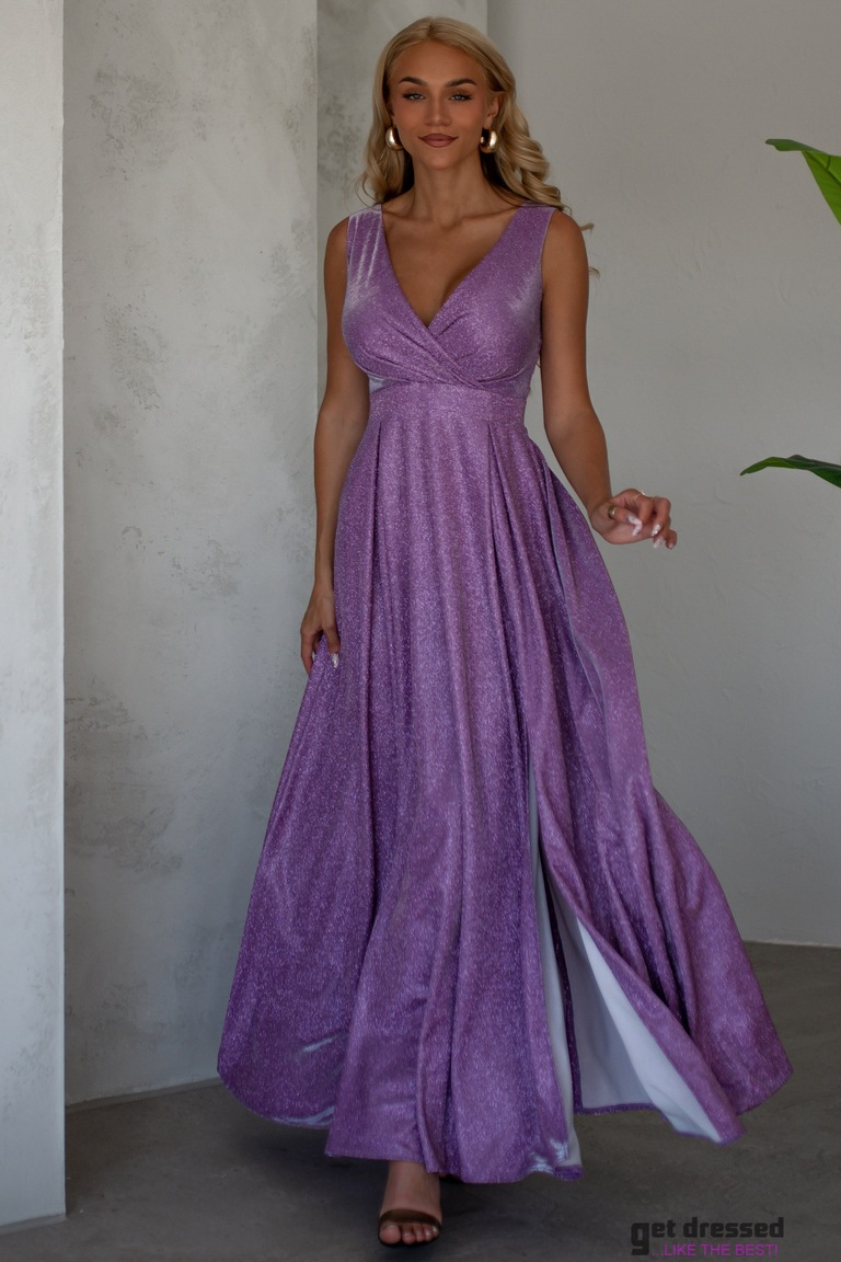 Ceriņi mirdzoši maksi kleita Rosalind