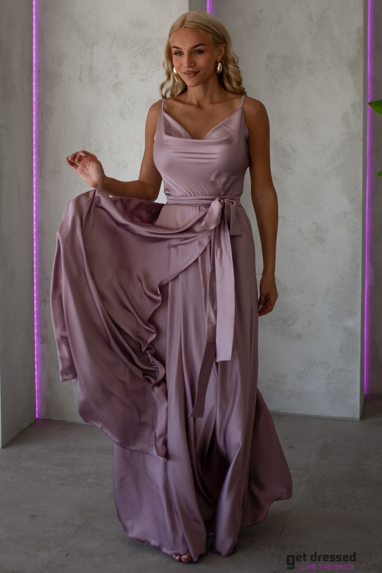 Violeta satīna maxi kleita Iliana