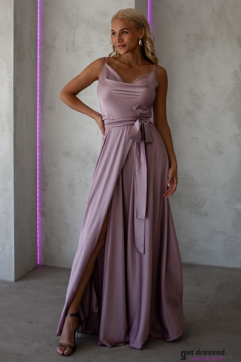 Violeta satīna maxi kleita Iliana