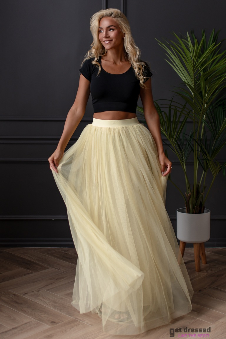 Dzelteni tilla maksi svārki