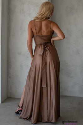 Bronzas satīna maxi kleita Iliana