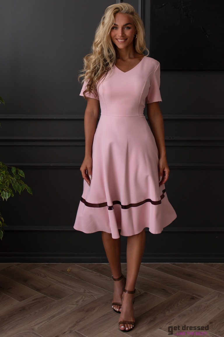 Pūderi rozā fliteru kleita Krislin