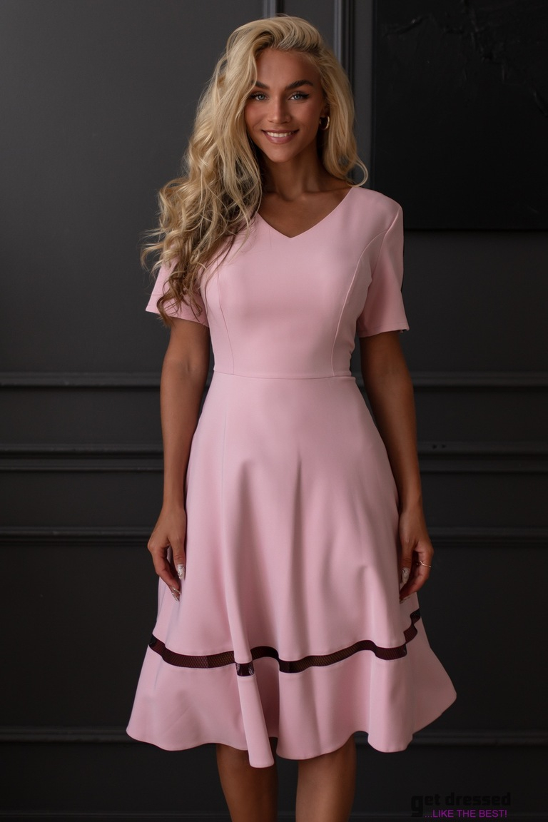 Pūderi rozā fliteru kleita Krislin