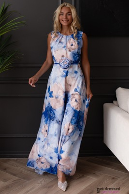 Angela zila puķaina maksi kleita