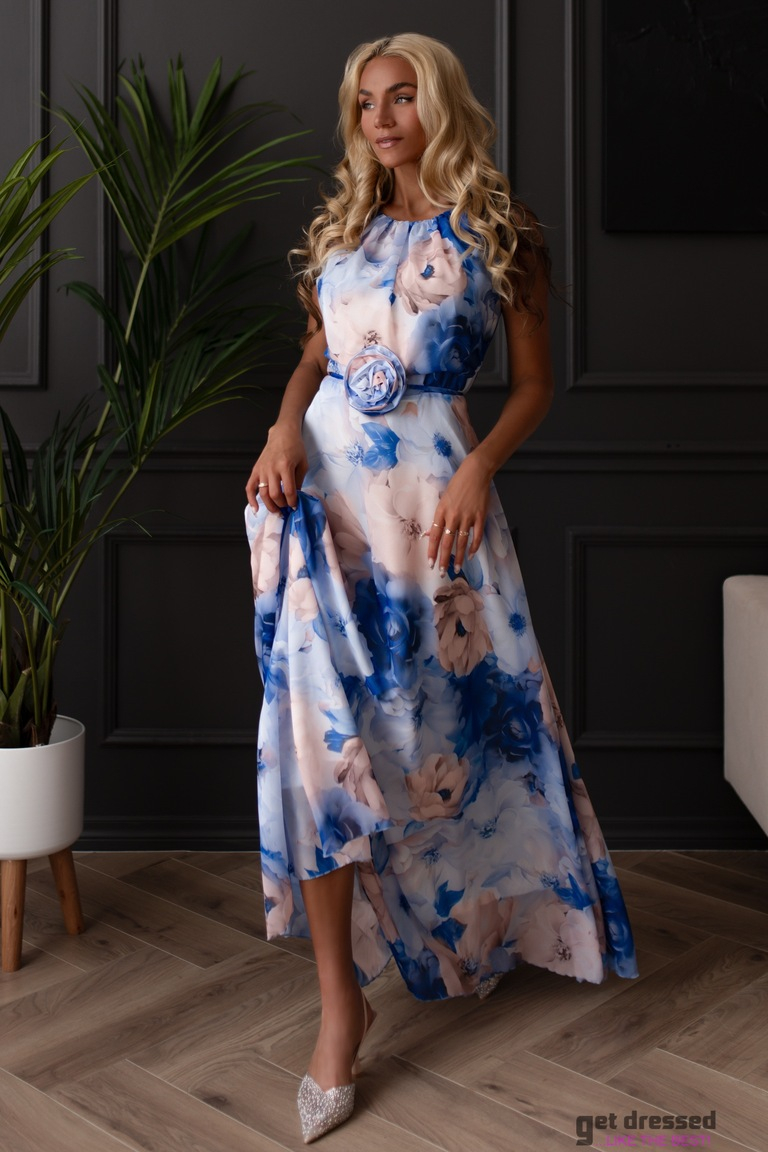 Angela zila puķaina maksi kleita