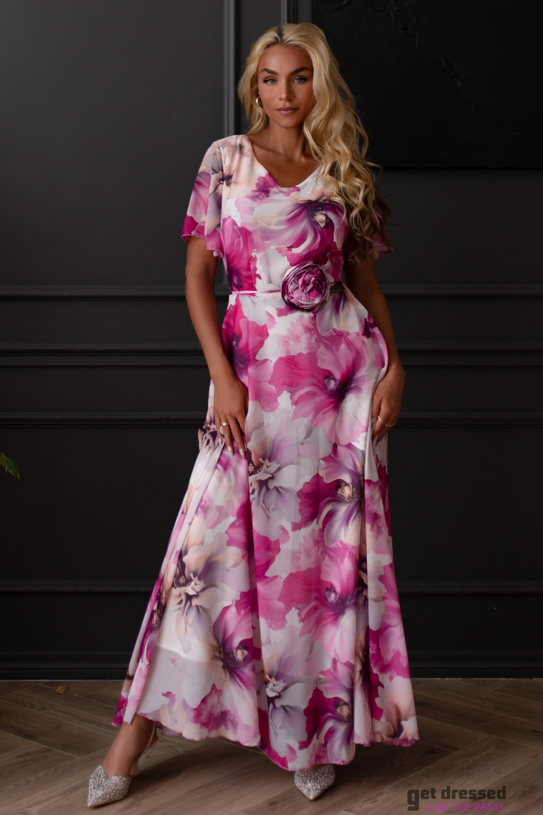 Noelle rožu ziedu maksi kleita