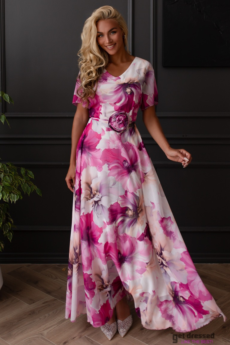 Noelle rožu ziedu maksi kleita