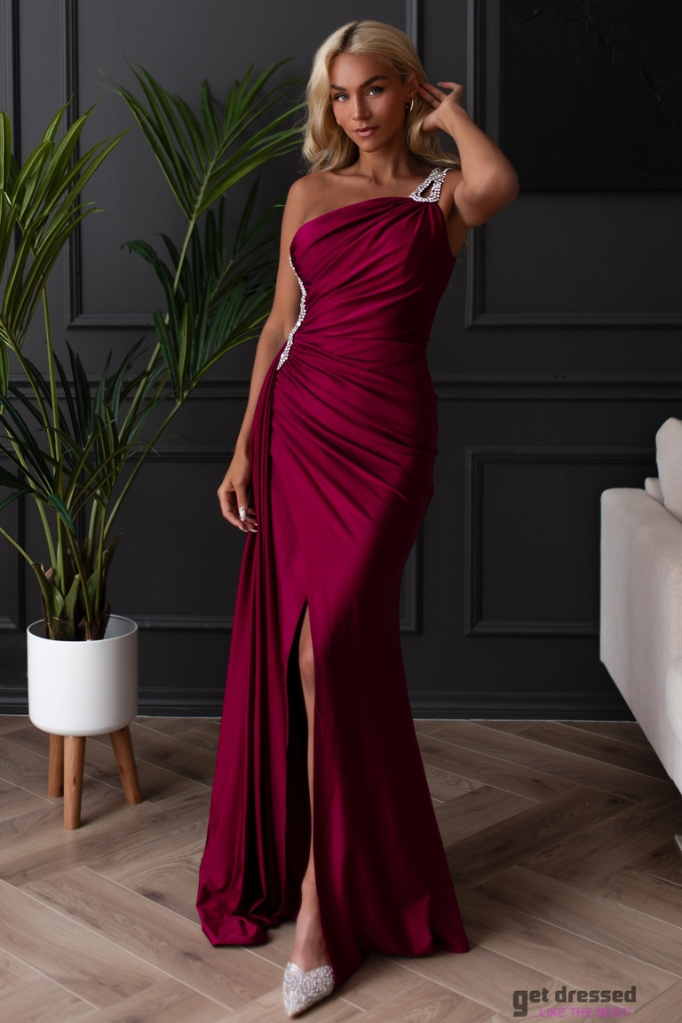 Tumši sarkana maxi kleita Gabrielle