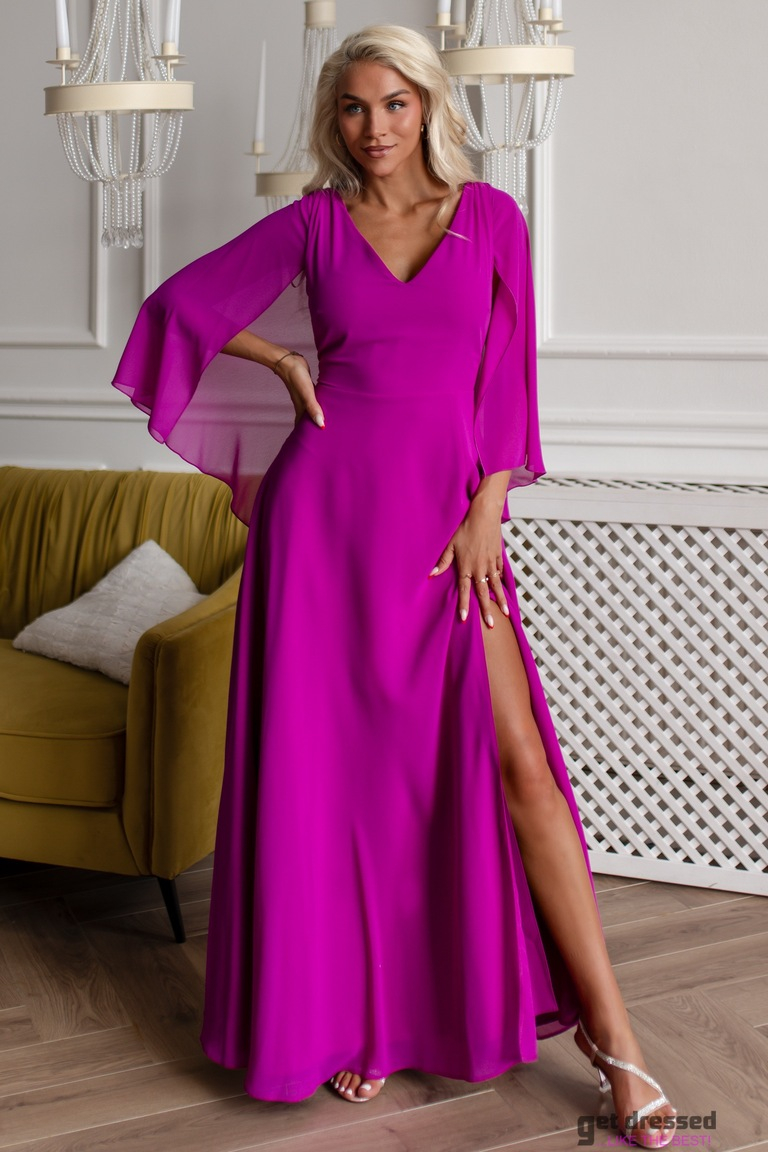 Fuksijas rozā maksi kleita Jasemin