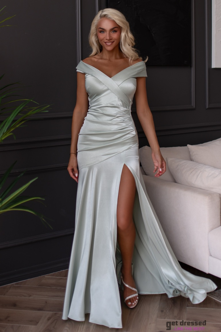 Pistāciju zaļa maxi kleita Jameelia