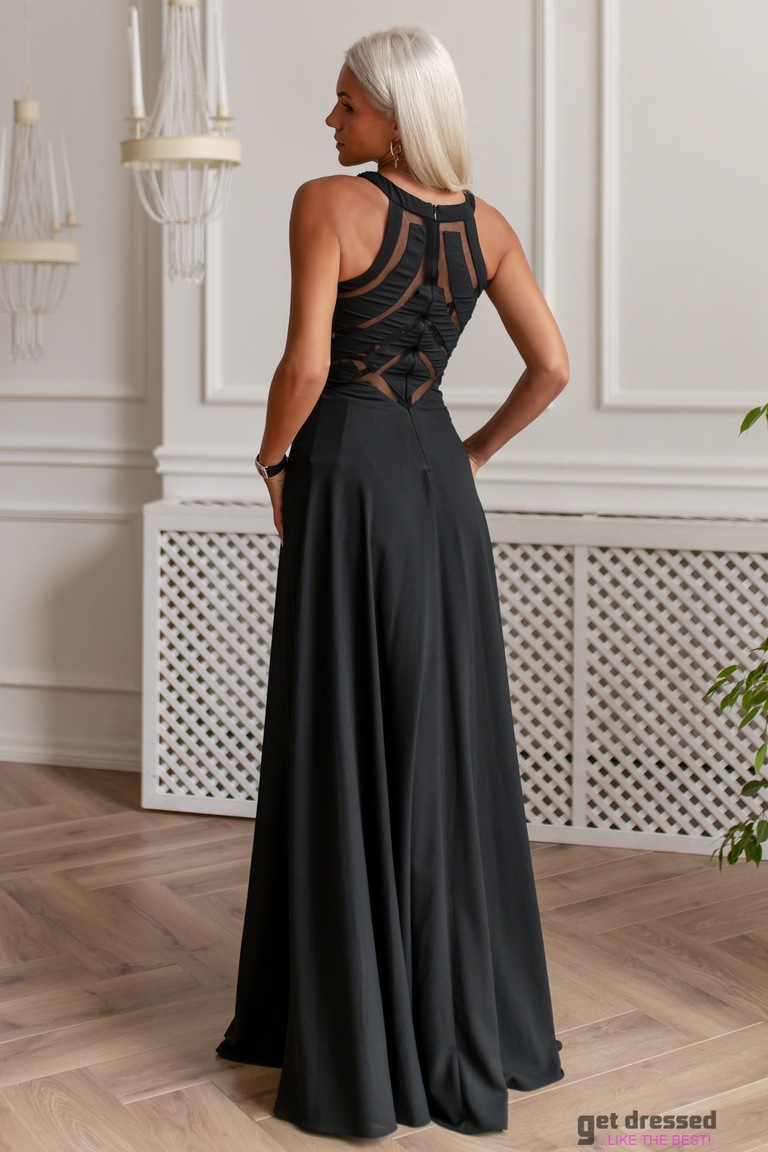 Melna maxi kleita Illusion