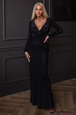 Melna samta maxi kleita Tacha