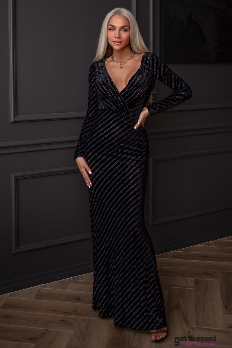 Melna samta maxi kleita Tacha