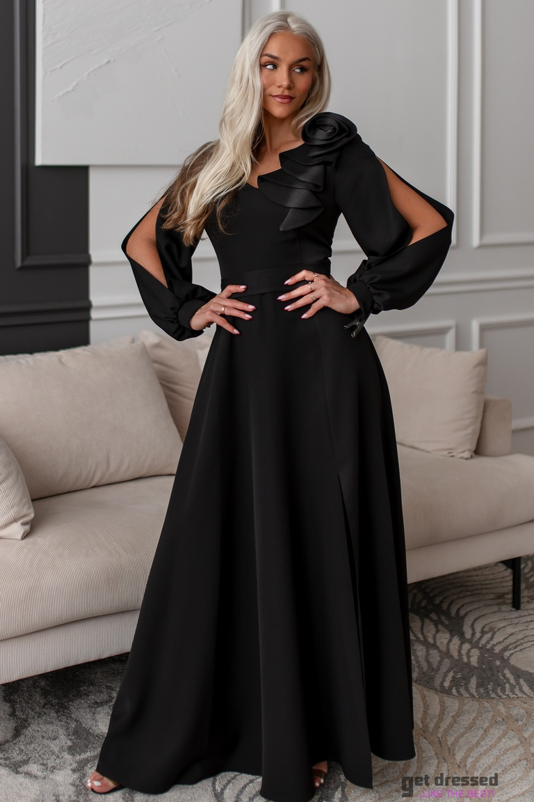 Melna maxi kleita Elisabeth