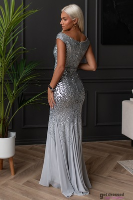 Sudraba pelēka flitera maksi kleita Nora