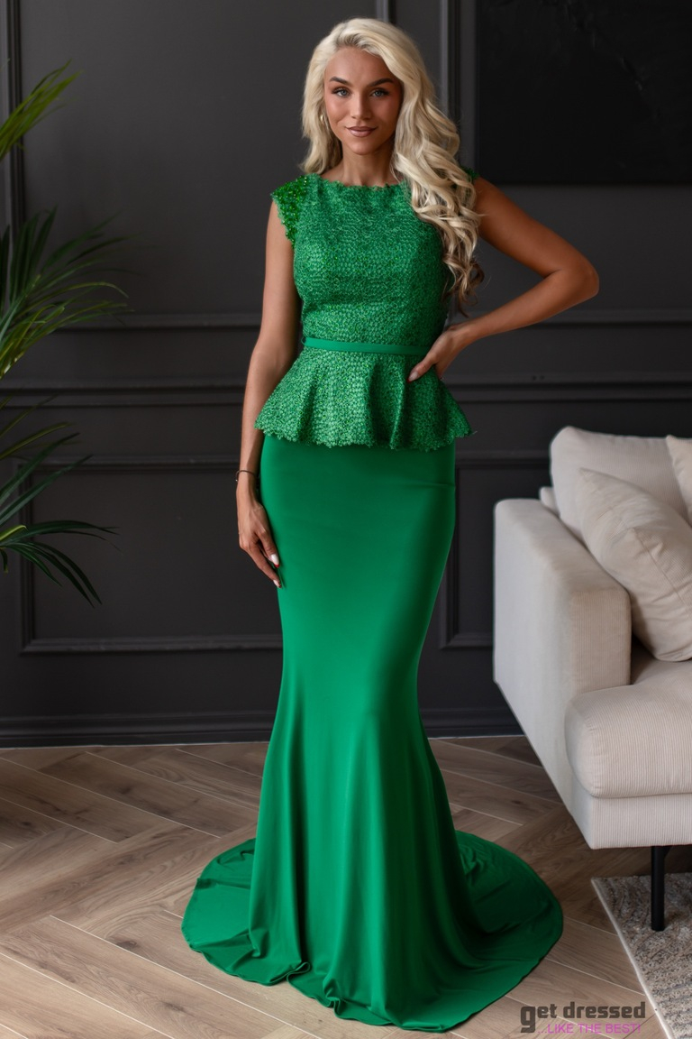 Zaļa vakarkleita Marta