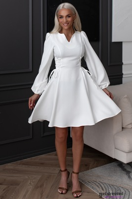 Balta mežģīņu izlaiduma kleita Angelina