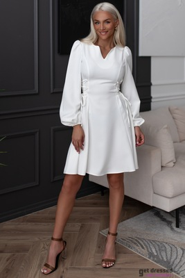 Balta mežģīņu izlaiduma kleita Angelina