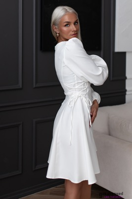 Balta mežģīņu izlaiduma kleita Angelina