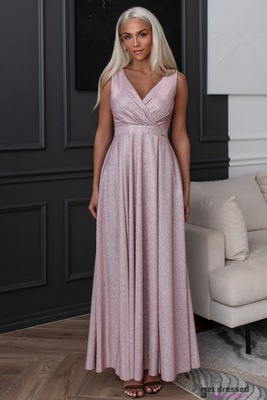 Rozā mirdzošu maksi kleita Rosalind