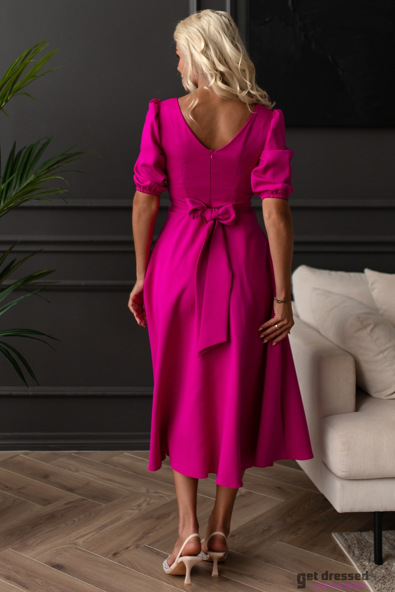 Fuksijas krāsas midi kleita Esty