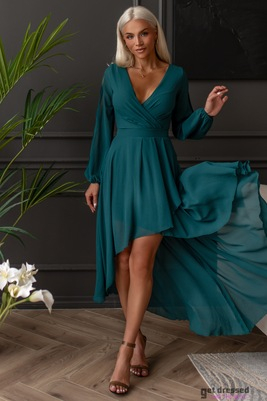 Zaļa asimetriska kleita Diyar