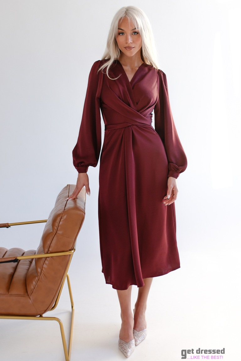 Rūsas sarkana midi kleita Karoline