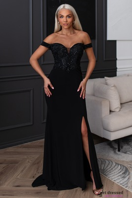 Melna vakarkleita ar rhinestones Mariken