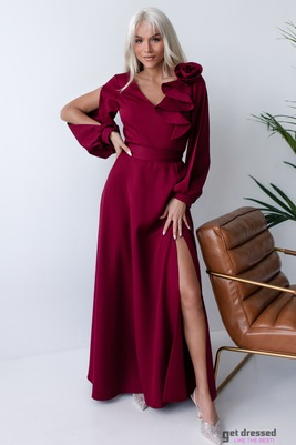Tumši sarkana maxi kleita Elisabeth