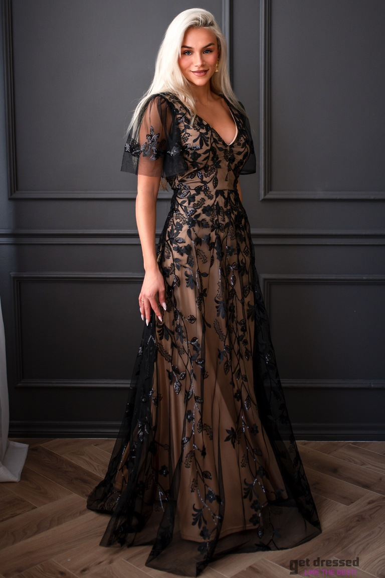 Melna tilla maksi kleita Elerin