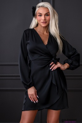 Melna satīna kleita Izzy