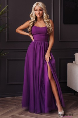 Plūmju violeta balles kleita Annabelle maxi