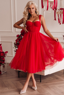 Sarkana tilla kleita ar korseti Katriina