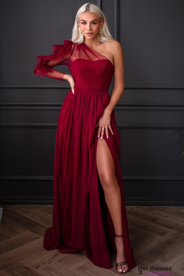 Vīna sarkanā tilla kleita Steffy