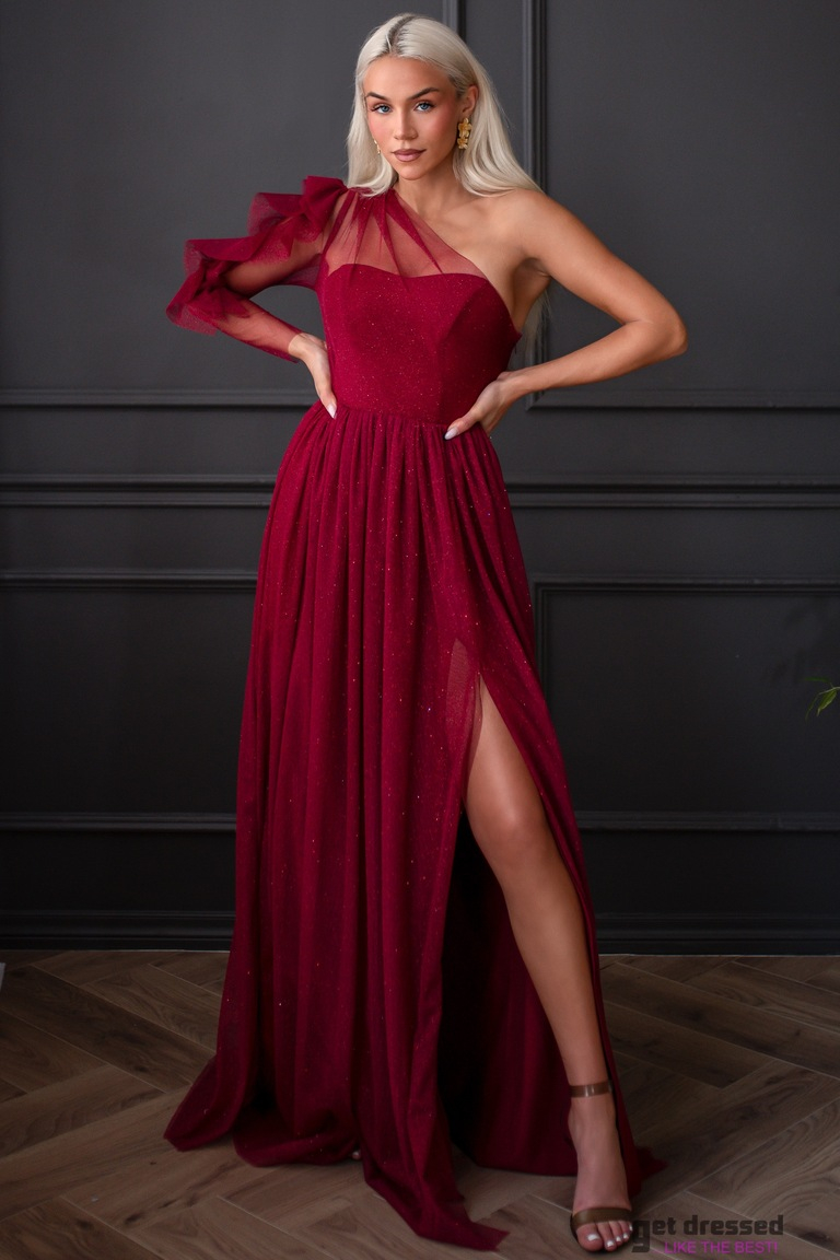 Vīna sarkanā tilla kleita Steffy