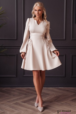 Bēša mežģīņu izlaiduma kleita Angelina