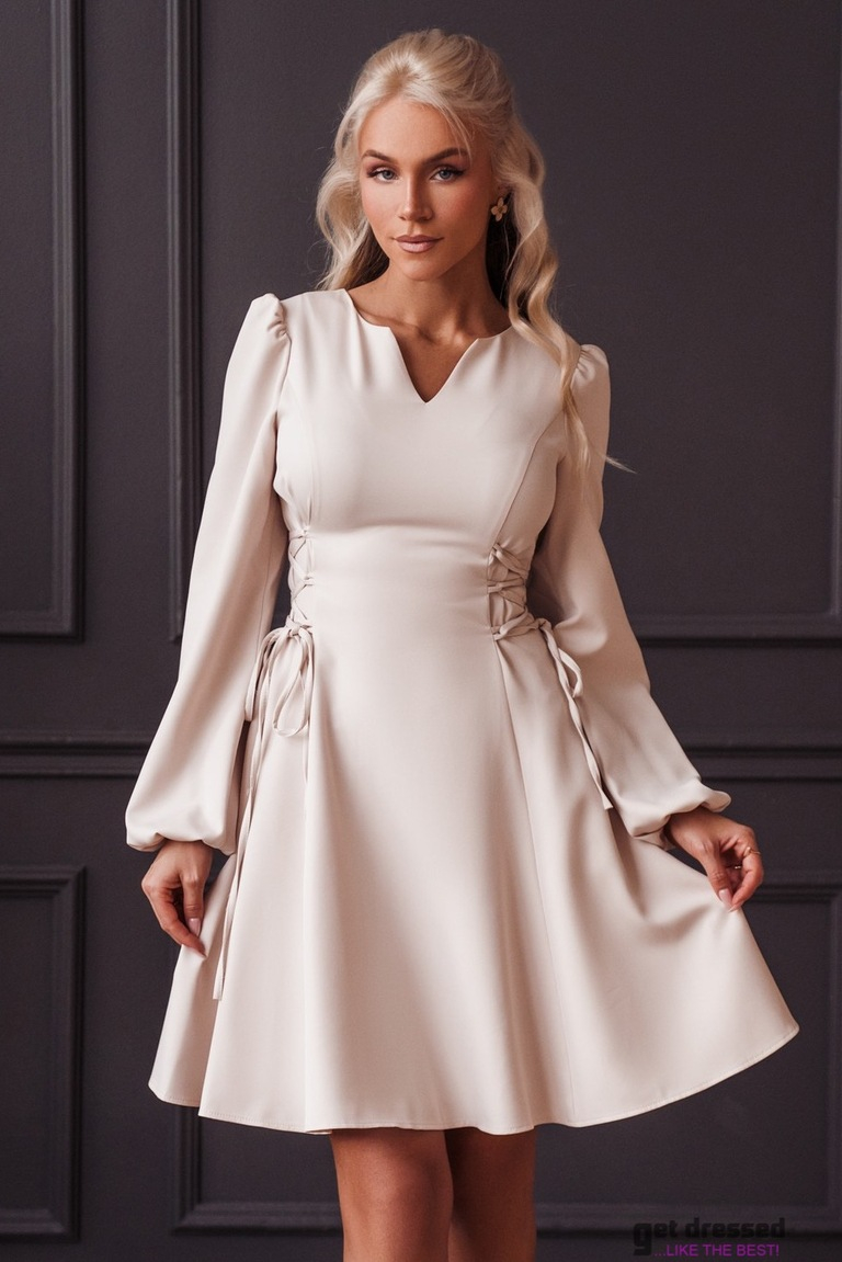 Bēša mežģīņu izlaiduma kleita Angelina