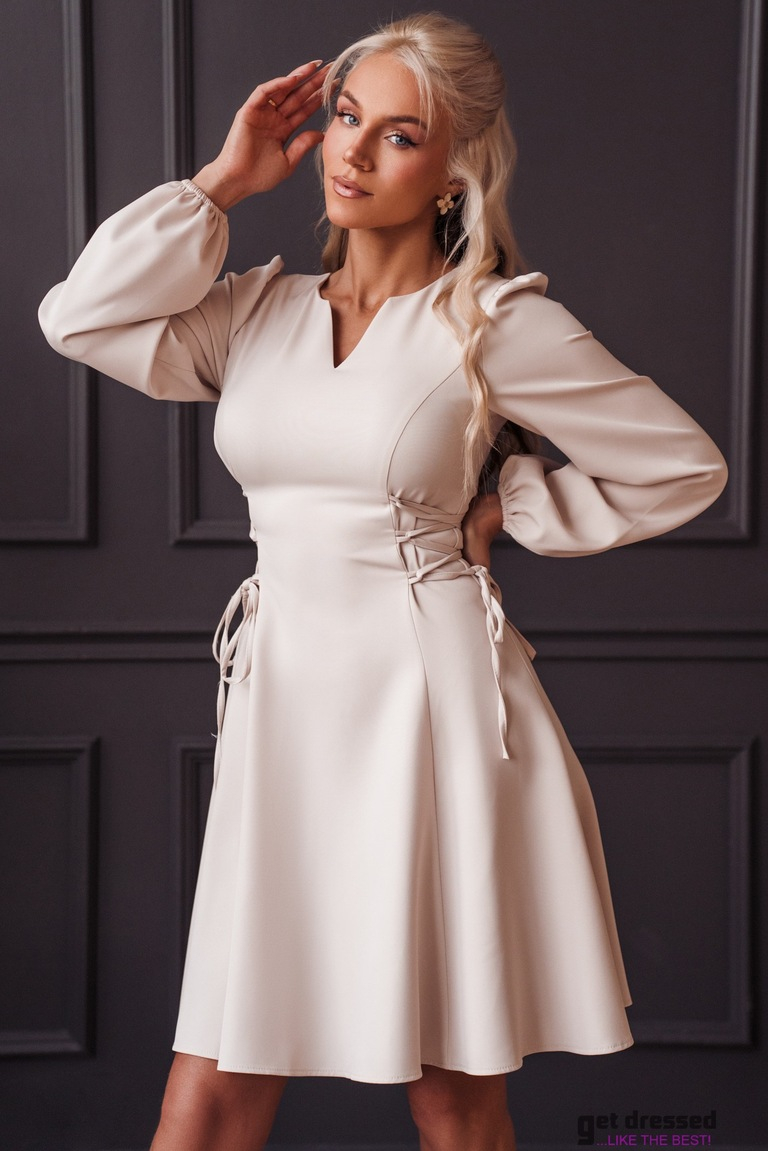 Bēša mežģīņu izlaiduma kleita Angelina