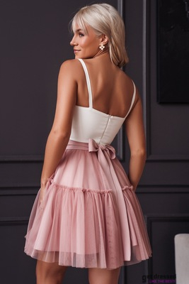 Pelnu rozā un baltā izlaiduma kleita Lauren