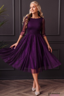 Plūmju krāsas izlaiduma kleita Nele