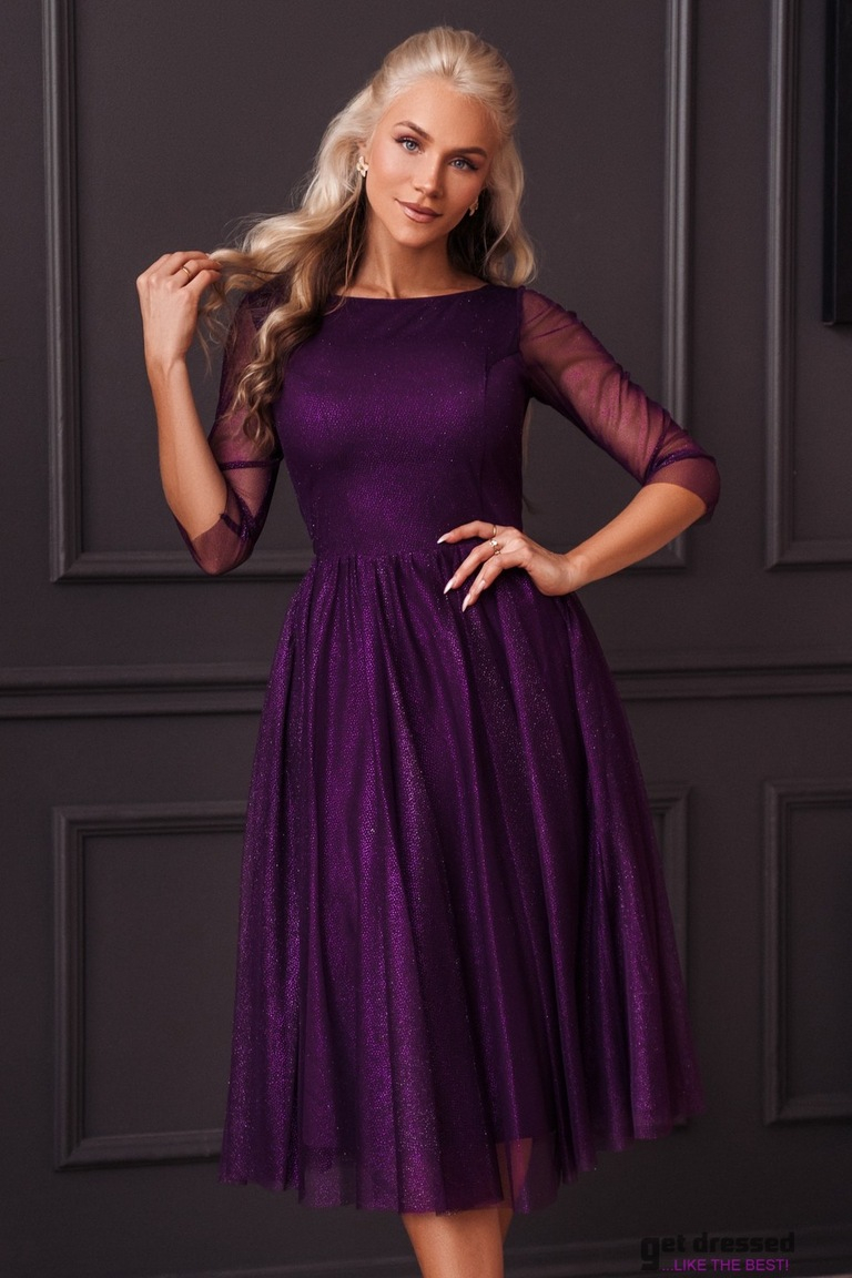 Plūmju krāsas izlaiduma kleita Nele