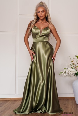 Olīvzaļa maksikleita Simona