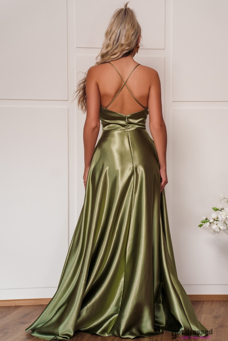 Olīvzaļa maksikleita Simona