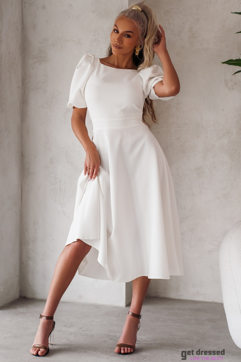 Balta midi kleita Deborah