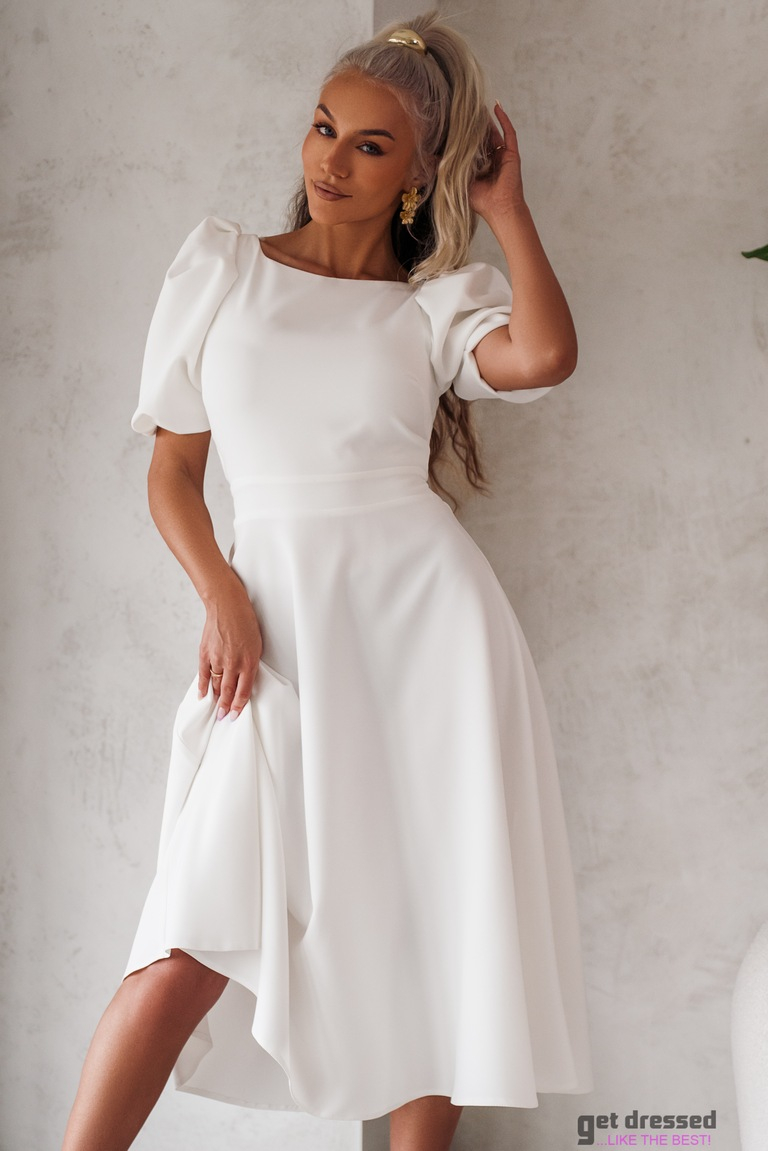 Balta midi kleita Deborah