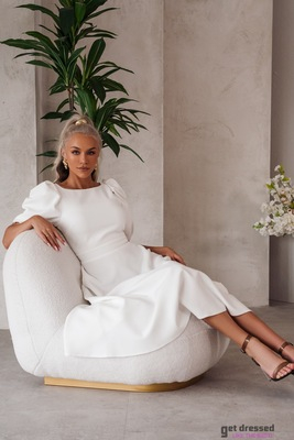 Balta midi kleita Deborah