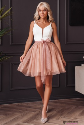 Rožainu svārku izlaiduma kleita Lauren.