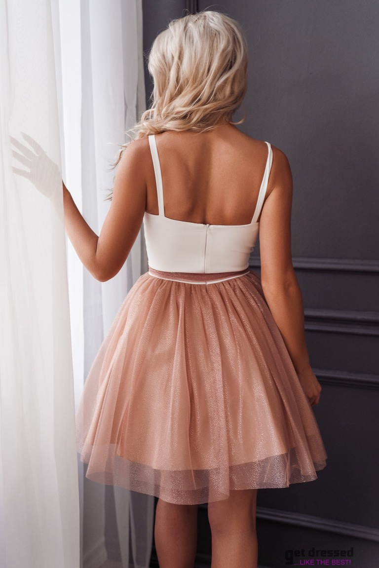 Rožainu svārku izlaiduma kleita Lauren.