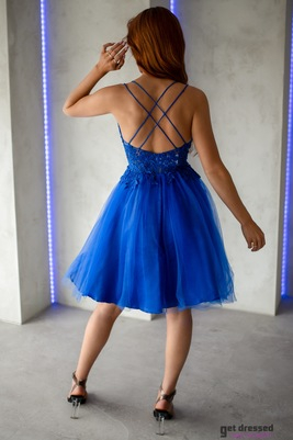 Elektriski zila izlaiduma kleita Leanika