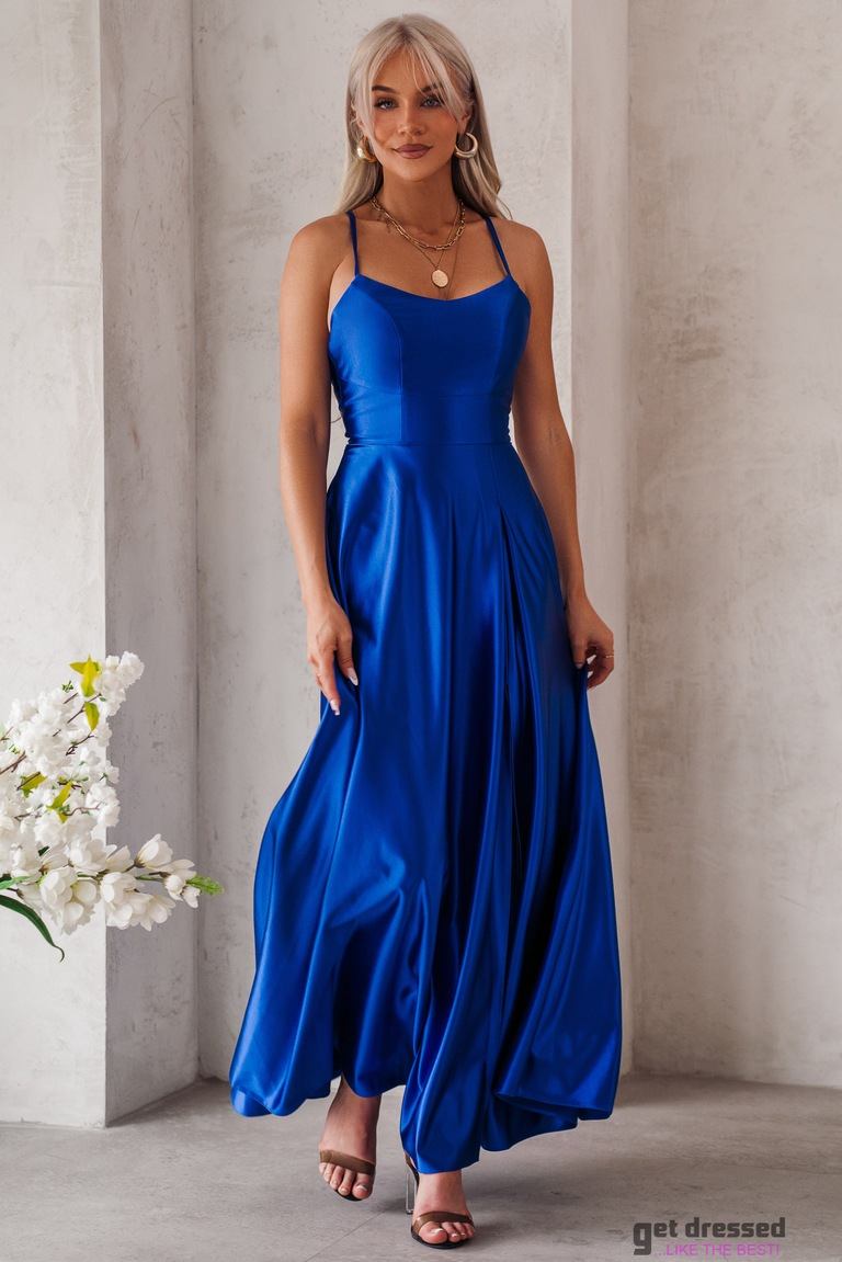 Elektriski zilā maksi kleita Maria